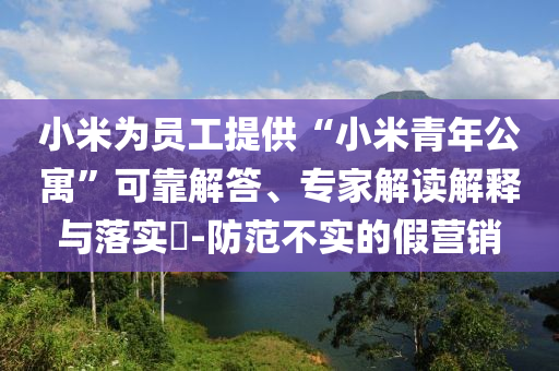 小米為員工提供“小米青年公寓”可靠解答、專家解讀解釋與落實?-防范不實的假營銷
