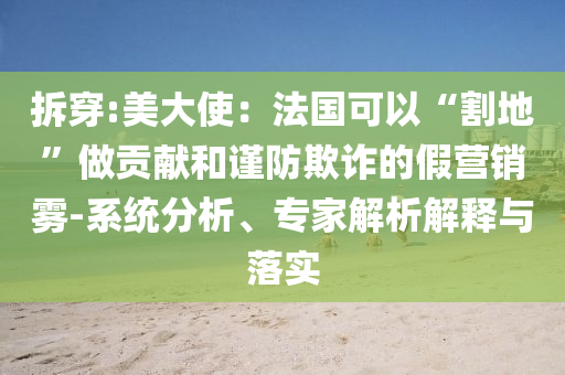 拆穿:美大使：法國可以“割地”做貢獻(xiàn)和謹(jǐn)防欺詐的假營銷霧-系統(tǒng)分析、專家解析解釋與落實(shí)