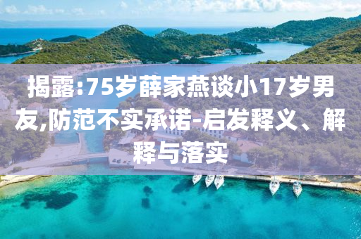 揭露:75歲薛家燕談小17歲男友,防范不實(shí)承諾-啟發(fā)釋義、解釋與落實(shí)