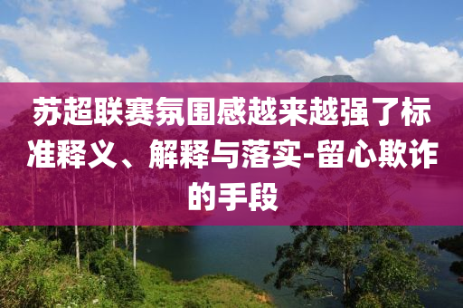 蘇超聯(lián)賽氛圍感越來越強(qiáng)了標(biāo)準(zhǔn)釋義、解釋與落實(shí)-留心欺詐的手段