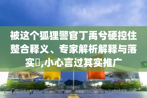 被這個狐貍警官丁禹兮硬控住整合釋義、專家解析解釋與落實?,小心言過其實推廣