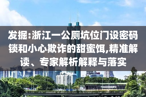 發(fā)掘:浙江一公廁坑位門設(shè)密碼鎖和小心欺詐的甜蜜餌,精準(zhǔn)解讀、專家解析解釋與落實