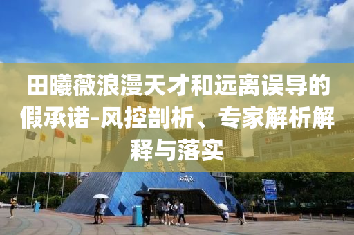 田曦薇浪漫天才和遠離誤導的假承諾-風控剖析、專家解析解釋與落實