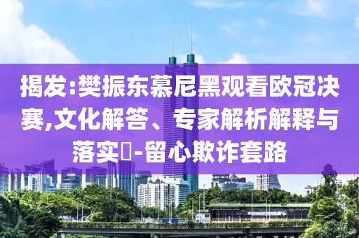 揭發(fā):樊振東慕尼黑觀看歐冠決賽,文化解答、專家解析解釋與落實?-留心欺詐套路