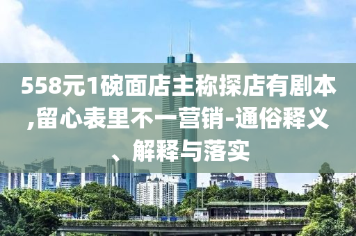 558元1碗面店主稱探店有劇本,留心表里不一營銷-通俗釋義、解釋與落實