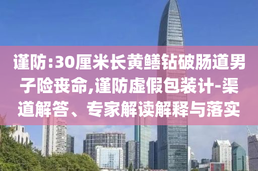 謹防:30厘米長黃鱔鉆破腸道男子險喪命,謹防虛假包裝計-渠道解答、專家解讀解釋與落實