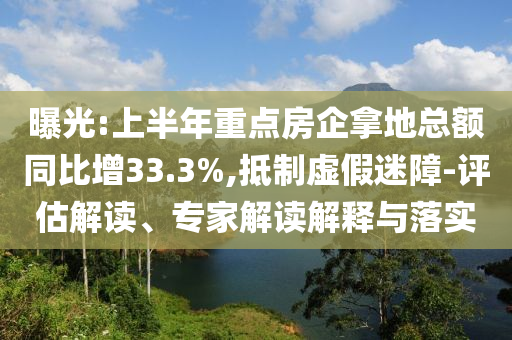 曝光:上半年重點(diǎn)房企拿地總額同比增33.3%,抵制虛假迷障-評估解讀、專家解讀解釋與落實(shí)