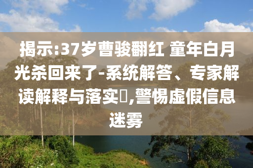 揭示:37歲曹駿翻紅 童年白月光殺回來了-系統(tǒng)解答、專家解讀解釋與落實(shí)?,警惕虛假信息迷霧
