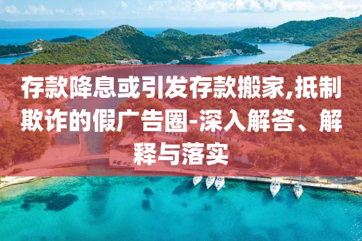 存款降息或引發(fā)存款搬家,抵制欺詐的假廣告圈-深入解答、解釋與落實