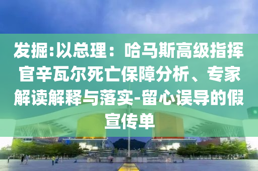 發(fā)掘:以總理：哈馬斯高級(jí)指揮官辛瓦爾死亡保障分析、專家解讀解釋與落實(shí)-留心誤導(dǎo)的假宣傳單