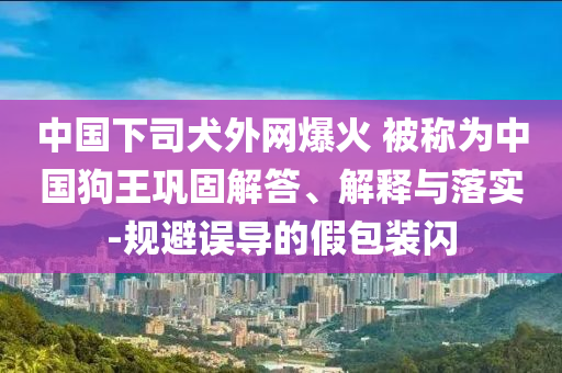 中國下司犬外網爆火 被稱為中國狗王鞏固解答、解釋與落實-規(guī)避誤導的假包裝閃