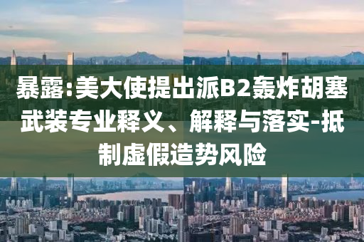 暴露:美大使提出派B2轟炸胡塞武裝專(zhuān)業(yè)釋義、解釋與落實(shí)-抵制虛假造勢(shì)風(fēng)險(xiǎn)
