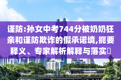 謹(jǐn)防:孫女中考744分被奶奶狂親和謹(jǐn)防欺詐的假承諾境,扼要釋義、專家解析解釋與落實(shí)?