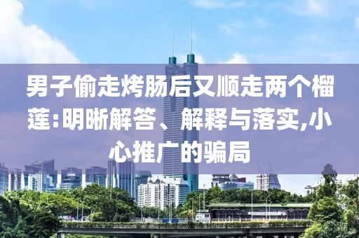 男子偷走烤腸后又順走兩個榴蓮:明晰解答、解釋與落實(shí),小心推廣的騙局