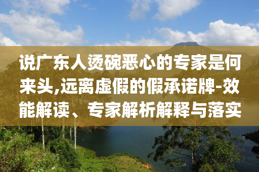 說廣東人燙碗惡心的專家是何來頭,遠離虛假的假承諾牌-效能解讀、專家解析解釋與落實