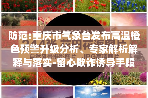 防范:重慶市氣象臺發(fā)布高溫橙色預(yù)警升級分析、專家解析解釋與落實-留心欺詐誘導(dǎo)手段