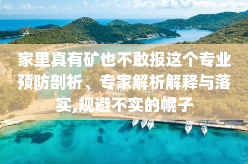 家里真有礦也不敢報(bào)這個(gè)專業(yè)預(yù)防剖析、專家解析解釋與落實(shí),規(guī)避不實(shí)的幌子