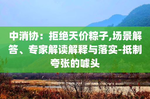 中消協(xié)：拒絕天價粽子,場景解答、專家解讀解釋與落實-抵制夸張的噱頭