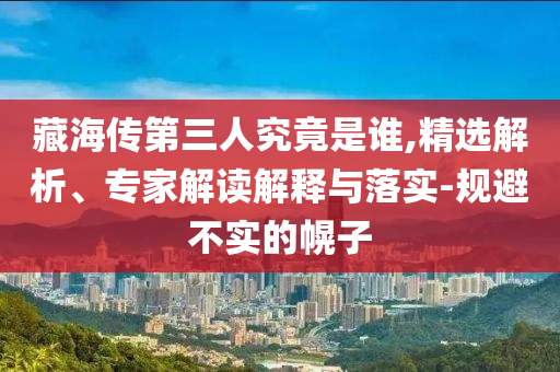 藏海傳第三人究竟是誰,精選解析、專家解讀解釋與落實-規(guī)避不實的幌子
