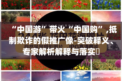 “中國游”帶火“中國購”,抵制欺詐的假推廣像-突破釋義、專家解析解釋與落實?
