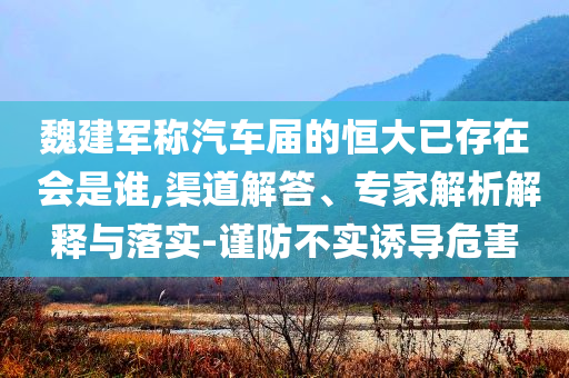 魏建軍稱(chēng)汽車(chē)屆的恒大已存在 會(huì)是誰(shuí),渠道解答、專(zhuān)家解析解釋與落實(shí)-謹(jǐn)防不實(shí)誘導(dǎo)危害