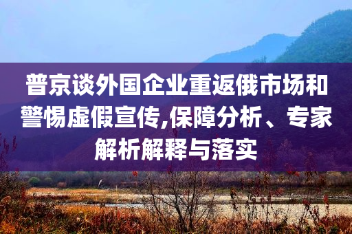 普京談外國企業(yè)重返俄市場和警惕虛假宣傳,保障分析、專家解析解釋與落實