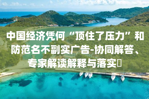 中國經(jīng)濟(jì)憑何“頂住了壓力”和防范名不副實廣告-協(xié)同解答、專家解讀解釋與落實?