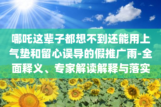 哪吒這輩子都想不到還能用上氣墊和留心誤導(dǎo)的假推廣雨-全面釋義、專家解讀解釋與落實(shí)