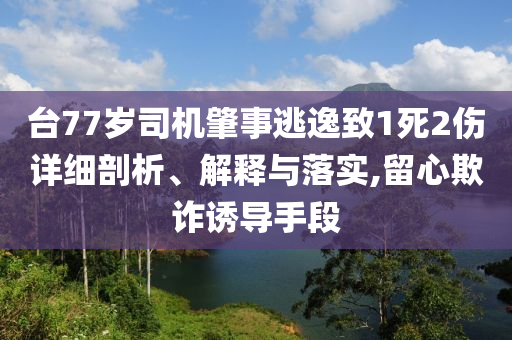 臺77歲司機肇事逃逸致1死2傷詳細(xì)剖析、解釋與落實,留心欺詐誘導(dǎo)手段