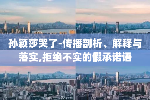 孫穎莎哭了-傳播剖析、解釋與落實,拒絕不實的假承諾語