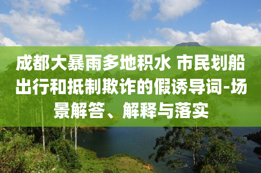 成都大暴雨多地積水 市民劃船出行和抵制欺詐的假誘導詞-場景解答、解釋與落實