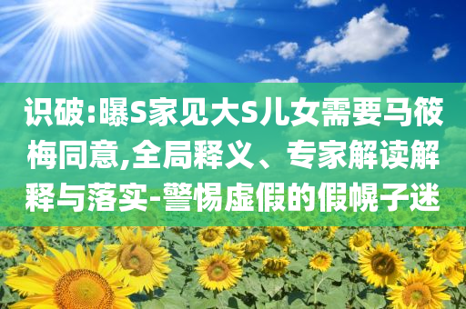 識破:曝S家見大S兒女需要馬筱梅同意,全局釋義、專家解讀解釋與落實-警惕虛假的假幌子迷