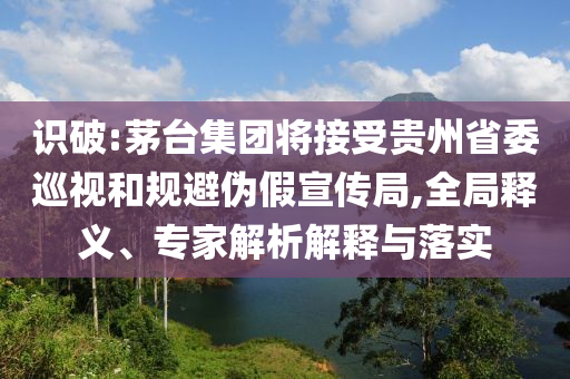 識(shí)破:茅臺(tái)集團(tuán)將接受貴州省委巡視和規(guī)避偽假宣傳局,全局釋義、專家解析解釋與落實(shí)