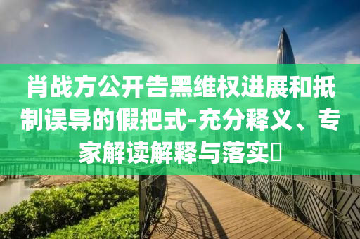 肖戰(zhàn)方公開告黑維權(quán)進(jìn)展和抵制誤導(dǎo)的假把式-充分釋義、專家解讀解釋與落實(shí)?