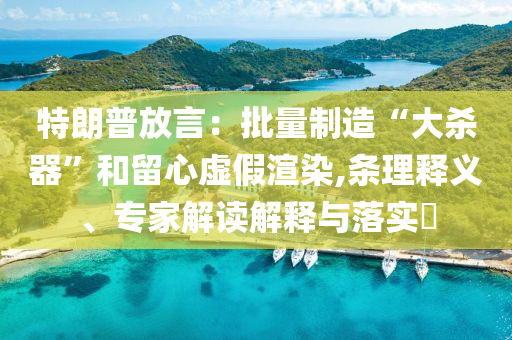 特朗普放言：批量制造“大殺器”和留心虛假渲染,條理釋義、專家解讀解釋與落實(shí)?