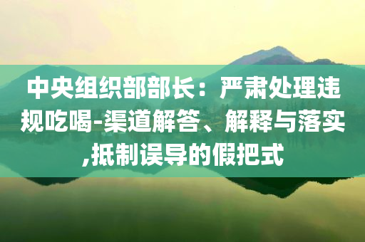 中央組織部部長(zhǎng)：嚴(yán)肅處理違規(guī)吃喝-渠道解答、解釋與落實(shí),抵制誤導(dǎo)的假把式