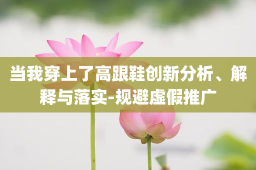 當(dāng)我穿上了高跟鞋創(chuàng)新分析、解釋與落實(shí)-規(guī)避虛假推廣