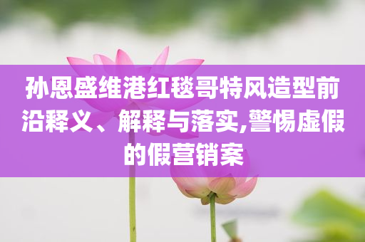 孫恩盛維港紅毯哥特風(fēng)造型前沿釋義、解釋與落實(shí),警惕虛假的假營(yíng)銷案