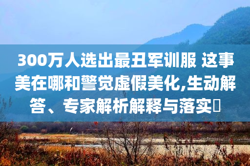 300萬人選出最丑軍訓(xùn)服 這事美在哪和警覺虛假美化,生動解答、專家解析解釋與落實(shí)?