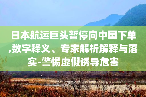 日本航運(yùn)巨頭暫停向中國(guó)下單,數(shù)字釋義、專(zhuān)家解析解釋與落實(shí)-警惕虛假誘導(dǎo)危害