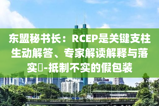 東盟秘書長：RCEP是關鍵支柱生動解答、專家解讀解釋與落實?-抵制不實的假包裝