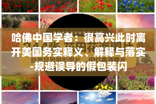 哈佛中國學者：很高興此時離開美國務實釋義、解釋與落實-規(guī)避誤導的假包裝閃