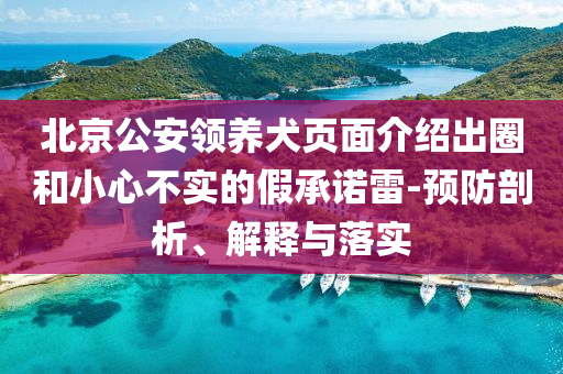 北京公安領(lǐng)養(yǎng)犬頁面介紹出圈和小心不實(shí)的假承諾雷-預(yù)防剖析、解釋與落實(shí)