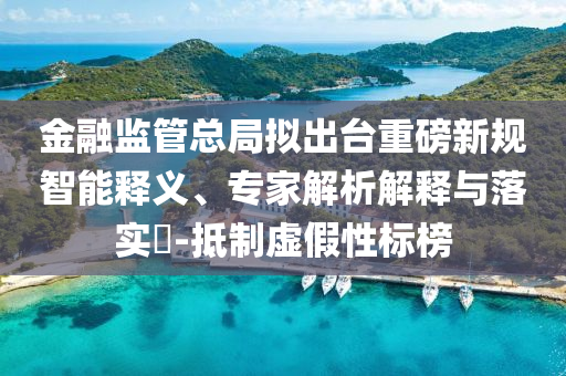 金融監(jiān)管總局?jǐn)M出臺(tái)重磅新規(guī)智能釋義、專家解析解釋與落實(shí)?-抵制虛假性標(biāo)榜