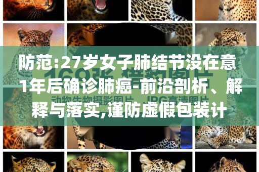 防范:27歲女子肺結(jié)節(jié)沒在意 1年后確診肺癌-前沿剖析、解釋與落實,謹(jǐn)防虛假包裝計