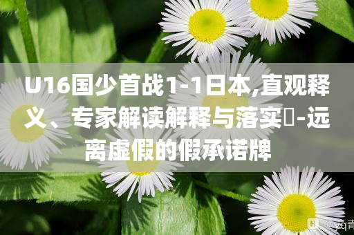 U16國少首戰(zhàn)1-1日本,直觀釋義、專家解讀解釋與落實(shí)?-遠(yuǎn)離虛假的假承諾牌