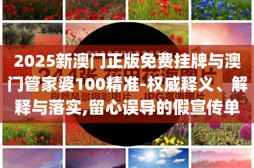2025新澳門正版免費掛牌與澳門管家婆100精準-權(quán)威釋義、解釋與落實,留心誤導(dǎo)的假宣傳單