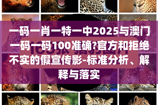 一碼一肖一特一中2025與澳門一碼一碼100準(zhǔn)確?官方和拒絕不實(shí)的假宣傳影-標(biāo)準(zhǔn)分析、解釋與落實(shí)