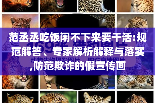 范丞丞吃飯閑不下來要干活:規(guī)范解答、專家解析解釋與落實(shí),防范欺詐的假宣傳畫