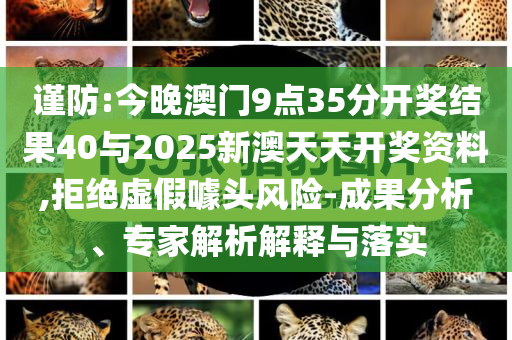 謹(jǐn)防:今晚澳門9點(diǎn)35分開獎(jiǎng)結(jié)果40與2025新澳天天開獎(jiǎng)資料,拒絕虛假噱頭風(fēng)險(xiǎn)-成果分析、專家解析解釋與落實(shí)